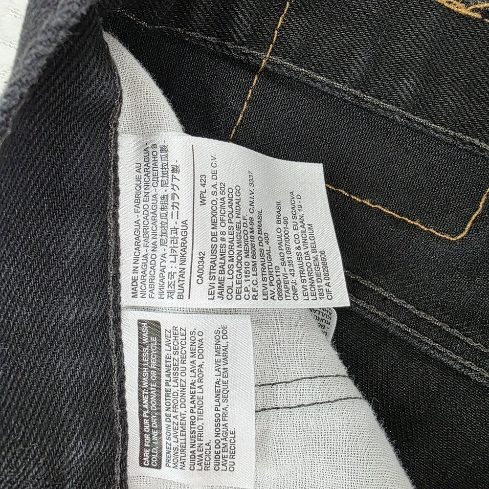 Vintage Levis 505 Jeans Mens 46x29 Black Straight Leg Denim Y2K EUC